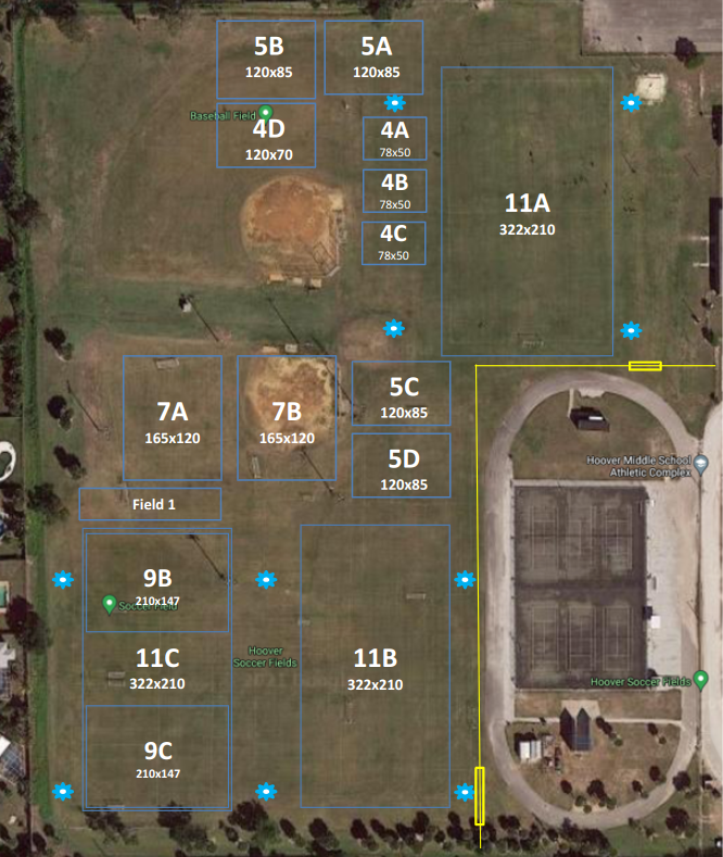 Hoover Field Layout Spring 2024